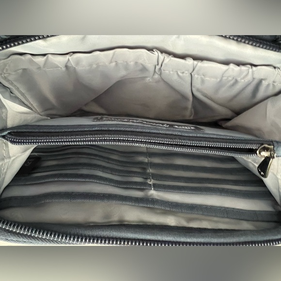 Lug Roundabout Quilted Convertible Wallet Dusty Blue Crossbody Bag - Picture 9 of 15